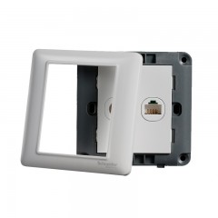 施耐德 电气 电视电脑插座 86型家用墙壁暗装 闭路面板 睿意白色