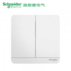 施耐德 单控开关 绎尚镜瓷白 二开双控 暗装双开开关插座面板