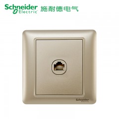 施耐德 电气 电脑插座 家用单联信息 网络面板 墙壁弱电 睿意金色