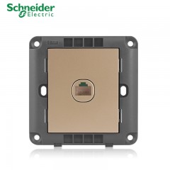 施耐德 电气 电脑插座 家用单联信息 网络面板 墙壁弱电 睿意金色