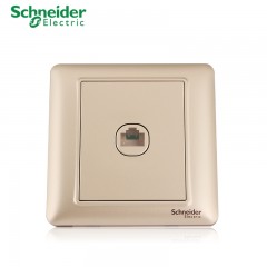 施耐德 电气 电脑插座 家用单联信息 网络面板 墙壁弱电 睿意金色