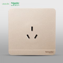 施耐德 三孔插座 空调电源 插座面板 16A 绎尚金