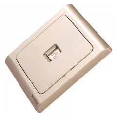 施耐德 电气开关插座 电脑插座 网络网线 墙壁弱电面板 轻逸格调金