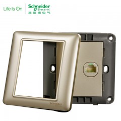 施耐德 电气 电视电脑插座 家用信息电视面板 墙壁弱电 睿意金色