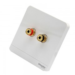 施耐德 开关插座10A绎尚镜瓷白家用墙壁电源单联音响插座面板