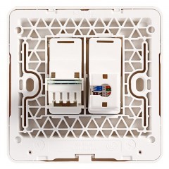 施耐德 电气开关插座 电话+电脑插座 墙壁网络网线面板 绎尚镜瓷白