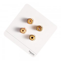 施耐德 开关插座10A绎尚镜瓷白家用墙壁电源双联音响插座面板