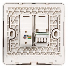 施耐德 电话+电脑插座 网络网线面板 绎尚薄暮金