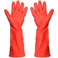 绿之源 天然橡胶手套加厚PVC乳胶手套加长加厚加绒保暖清洁手套Z-2293