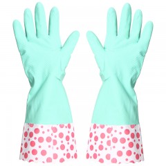 绿之源 天然橡胶手套加厚PVC乳胶手套加长加厚加绒保暖清洁手套Z-2293