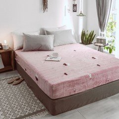 兰花情 法兰绒床笠单件席梦思保护套1.8m床单双人冬