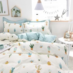 国产  简约风全棉双人床上四件套1.2