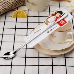 宜洁 长柄搅拌勺子汤匙特长不锈钢西餐具咖啡勺创意冰勺冷饮甜品勺