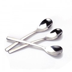 宜洁 不锈钢咖啡勺 创意搅拌勺子冰淇淋勺甜品牛奶勺调羹勺3只勺子