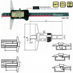 广陆 单钩头数显深度尺  123-101/123-102