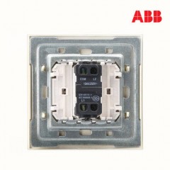 ABB 开关插座 由艺香槟金一开单控带灯单开单控开关AU16153-PGPG