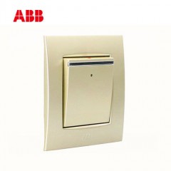 ABB 开关插座 由艺香槟金一开单控带灯单开单控开关AU16153-PGPG