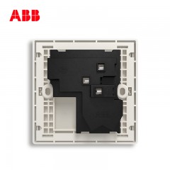 ABB 开关插座面板家用墙壁电源五孔插座二三插轩致银色AF205-CS