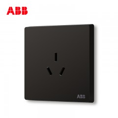 ABB 开关插座面板空调插座墙壁电源三孔插座16A轩致黑色AF206-885