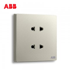 ABB 开关插座面板家用墙壁电源二二插 四孔插座轩致银色AF212-CS
