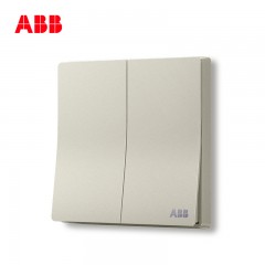 ABB 开关插座面板家用墙壁电源二位双联二开单控轩致银色AF122-CS