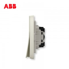 ABB 开关插座面板家用墙壁电源二位双联二开单控轩致银色AF122-CS