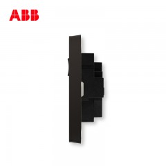 ABB 开关插座面板一位一开三孔带开关插座10a轩致黑色AF223-885