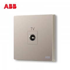 ABB 开关插座 轩致无框 朝霞金色 一位有线电视插座AF301-PG