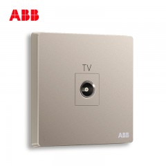 ABB 开关插座 轩致无框 朝霞金色 一位有线电视插座AF301-PG