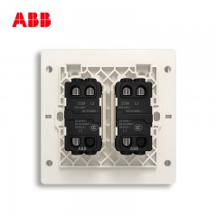ABB 开关面板86型家用墙壁电源双联2二位二开双控轩致金色AF126-PG