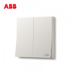 ABB 开关插座无框轩致雅典白墙壁86型开关面板二开双控开关AF126