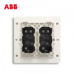ABB 开关插座无框轩致雅典白墙壁86型开关面板二开双控开关AF126