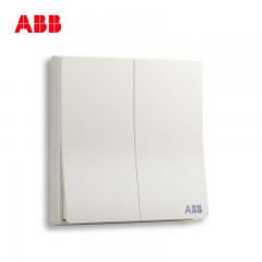 ABB 开关插座无框轩致雅典白墙壁86型开关面板二开双控开关AF126