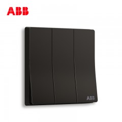 ABB 开关插座轩致无框 星空黑 三位三开三联单控开关面板AF123-885