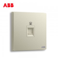 ABB 开关插座面板86型家用单口一位电话插座轩致系列银色AF321-CS