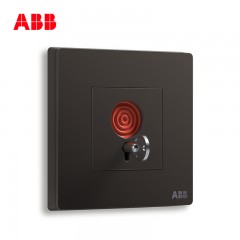 ABB 开关插座无框轩致星空黑墙壁插座面板6A报警开关AF419-885