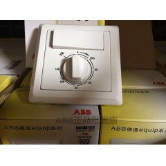 ABB 开关插座面板德逸雅白86家用换气扇单控定时组合开关AE411