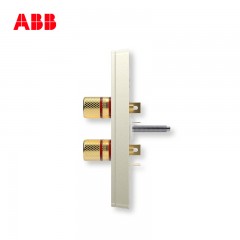 ABB 开关插座面板家用弱电双联四位四孔音响插座轩致银色AF342-CS