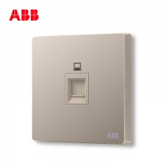 ABB 开关插座 轩致无框 朝霞金色 一位单电脑网络信息插座AF331-PG