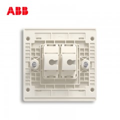 ABB 开关插座面板家用电话电脑网络网线接口弱电轩致银色AF323-CS