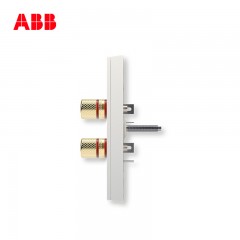 ABB 开关插座弱电插座 轩致无框 雅典白色四位音响端子插座 AF342