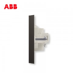 ABB 开关插座 轩致无框 星空黑色 二位电视电脑网络插座AF325-885