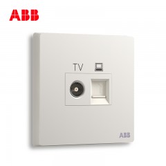 ABB 开关插座 轩致无框雅典白色 二位电脑电视 网络光纤插座AF325