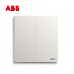 ABB 纯平直边 开关插座面板轩致雅典白系列两开三控两位多控AF186L