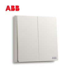 ABB 纯平直边 开关插座面板轩致雅典白系列两开三控两位多控AF186L