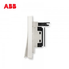 ABB 开关三开面板轩致无框雅典白色系列三位双控带LED指示灯AF175