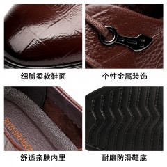 红蜻蜓 商务休闲皮鞋春季新款男士正装皮鞋商务真皮青年软底鞋