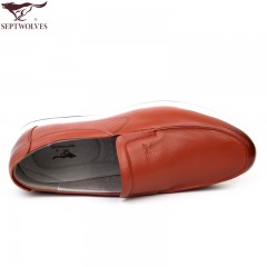 七匹狼 皮鞋新款头层牛皮男士时尚休闲皮鞋真皮舒适套脚男鞋子