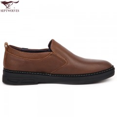 七匹狼 男鞋新款头层牛皮软底软面时尚耐磨真皮休闲男士皮鞋子