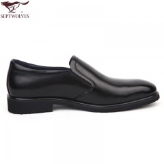 七匹狼 男鞋新款头层牛皮雕花套脚时尚商务正装男士皮鞋子